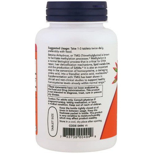 Now Foods TMG 1000 mg 100 Tablets Ori USA Now TMG Now Betaine