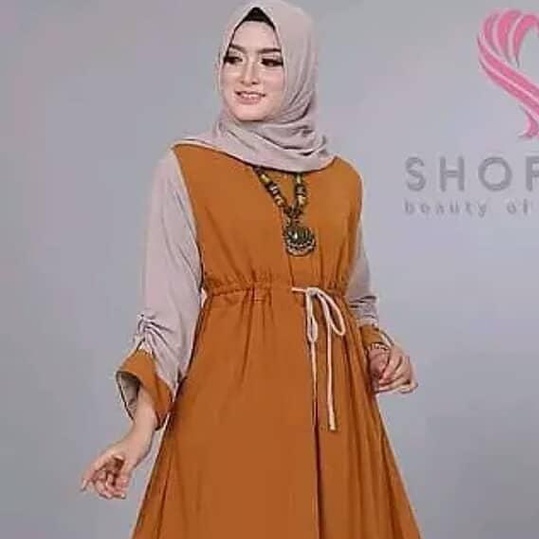 Maxi RENATA Gamis Syari Tanpa Hijab-TERACOTA
