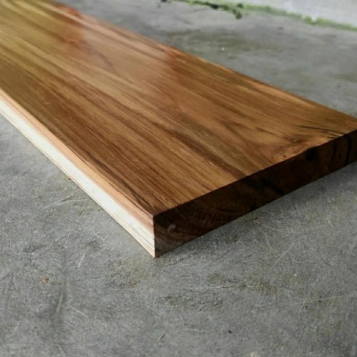 kayu   papan kayu jati perhutani asli halus sudah pernis160x20x3cm