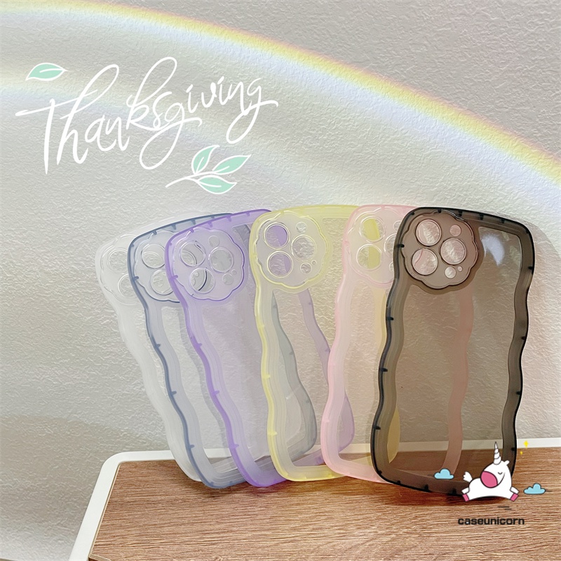 Soft Case Silikon TPU Transparan Motif Bunga Warna Permen Macaron Untuk iPhone 7 8 Plus 11 12 13 Pro Max XR X 7 8 XS