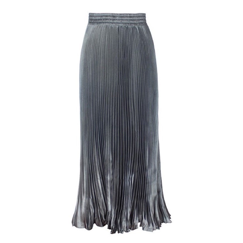 Metallic Pleated Mermaid Long Skirt Import Premium ( Rok Duyung Metalik Prisket Panjang ) [Bisa COD]