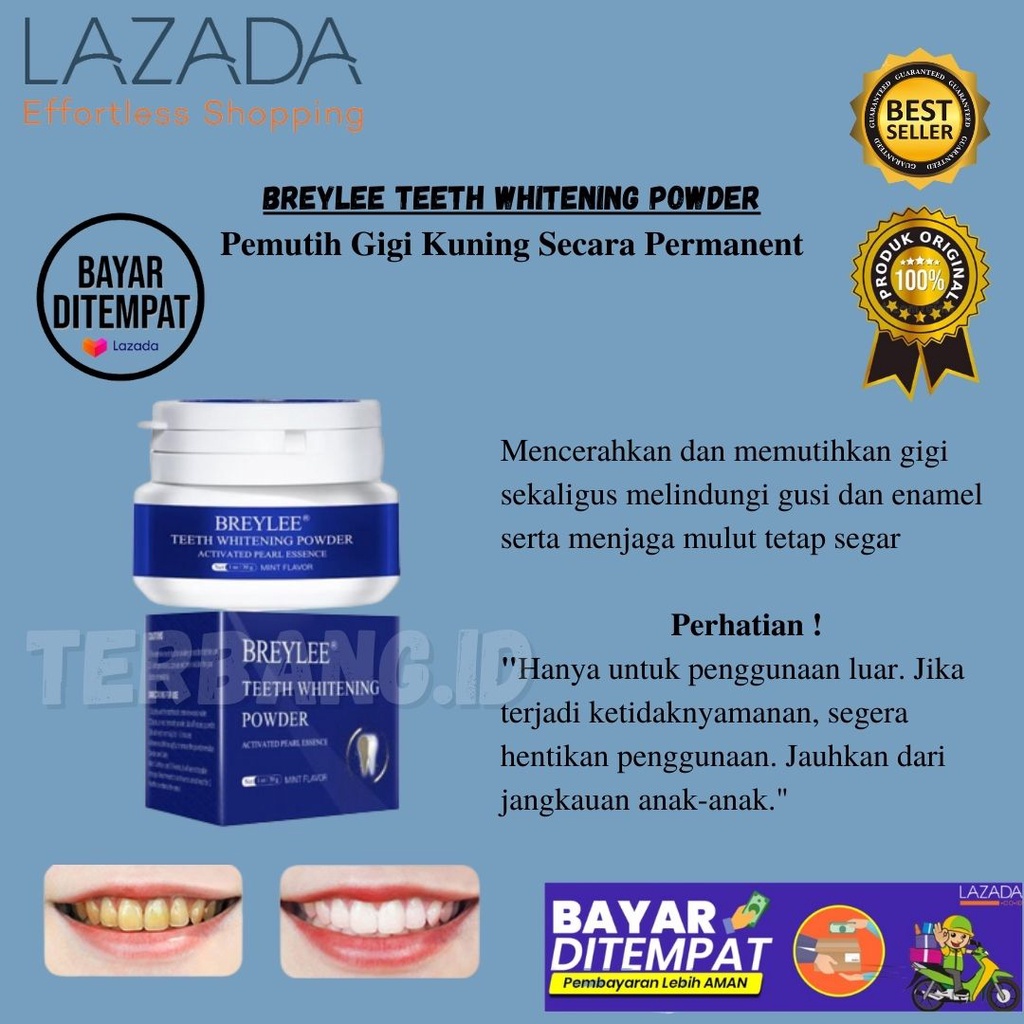 BREYLEE TEETH WHITENING POWDER PEMUTIH GIGI BPOM