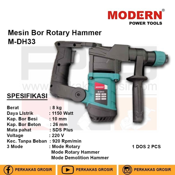 JACK HAMMER MESIN BOBOK BOR DEMOLITION HAMMER MODERN M DH 33