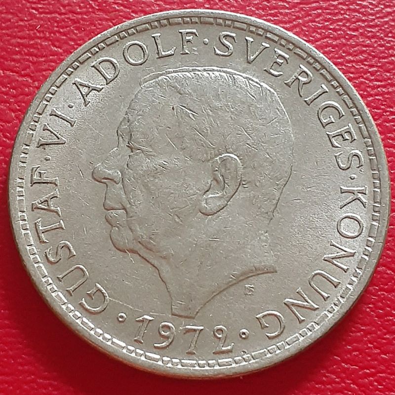 Uang Koin Kuno 5 Kronor Swedia Tahun 1976