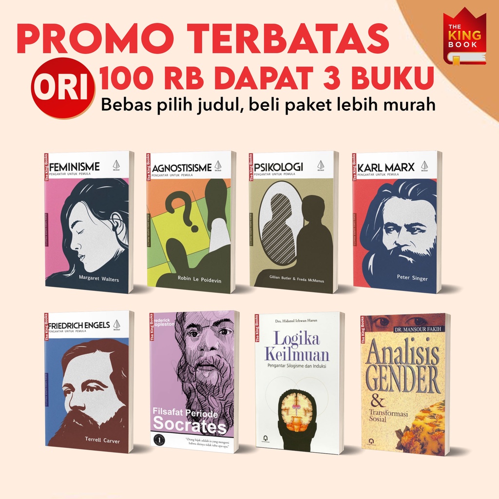 Paket 100 rb dapat 3 buku filsafat socrates feminisme agnostisme psikologi karl marx frederich engel
