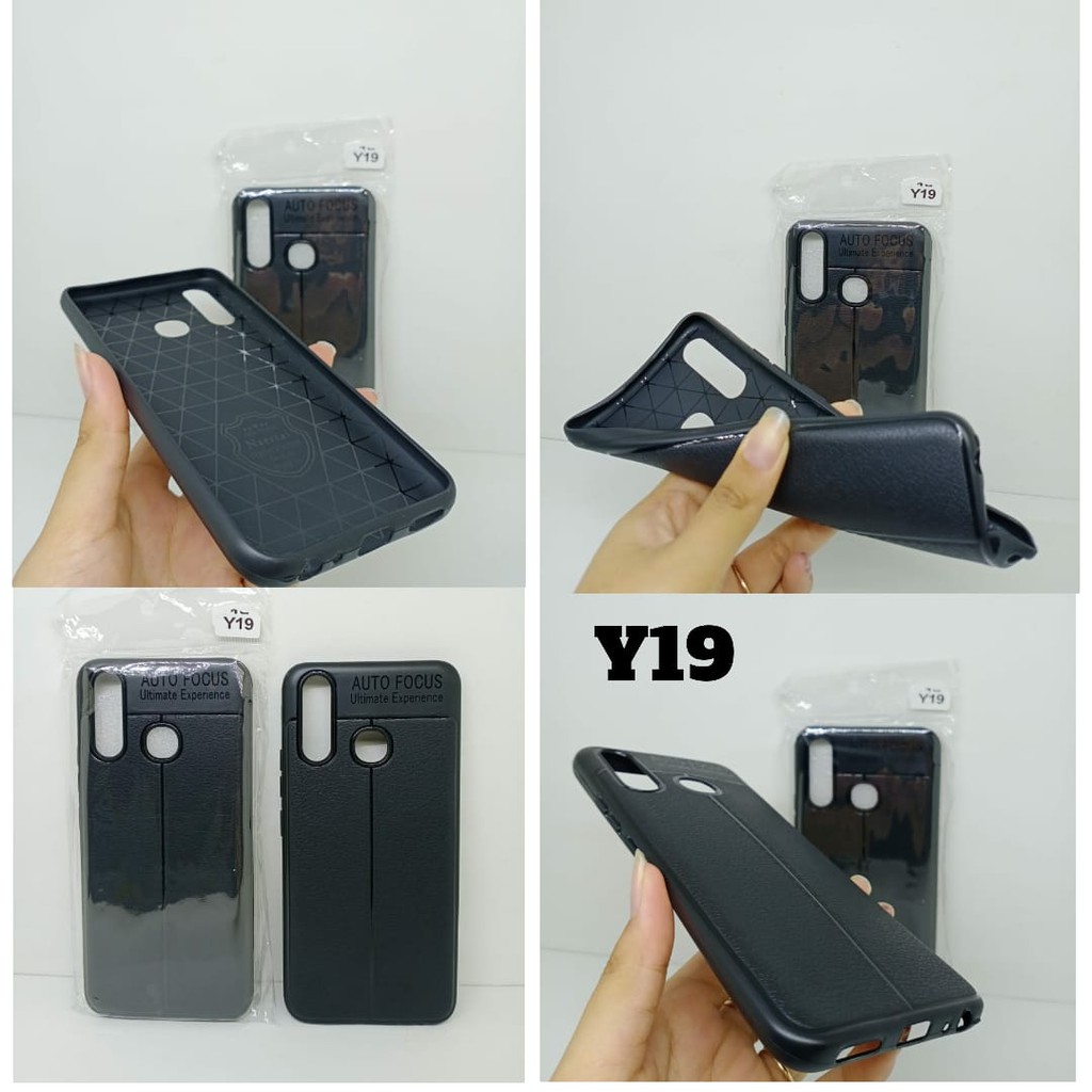 Auto Focus Vivo Y19 6.53 inch Leather Soft Case Vivo Y19 6.53 Auto Fokus Vivo Y19 Motif Kulit Jeruk