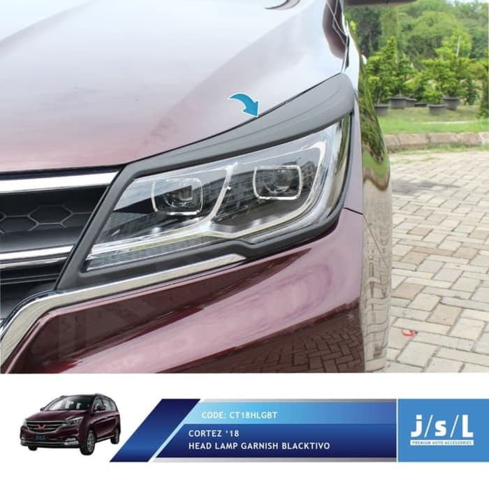 JSL Garnis Lampu Depan Wuling Cortez Hitam Head Lamp Garnish