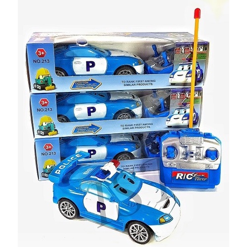 Mainan Anak RC Mobil Robocar Poli Police Biru Remote Lucu 213A