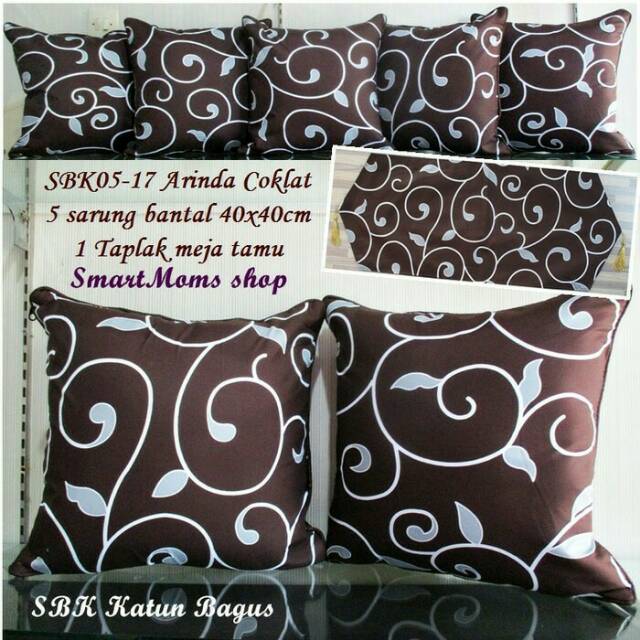 Set sarung bantal kursi sofa tamu minimalis arianda coklat