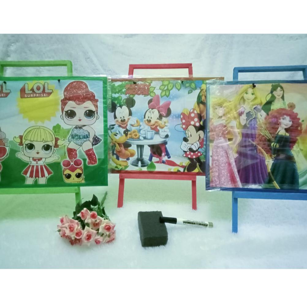 

[PRODUK C9QHO] papan tulis white board / white board anak karakter 30x40 ( plus penyangga dan spidol ) EBM