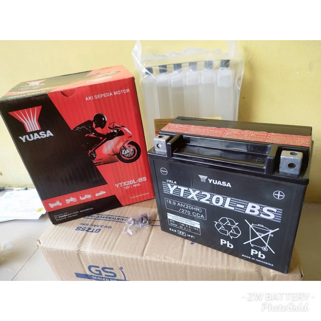 Aki Motor Harley Davidson Yuasa MF YTX20L-BS / MBTX20UHD