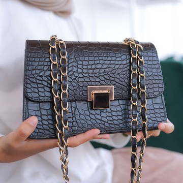 New Kamiyastuff Vlista Bag Black Croco Bag