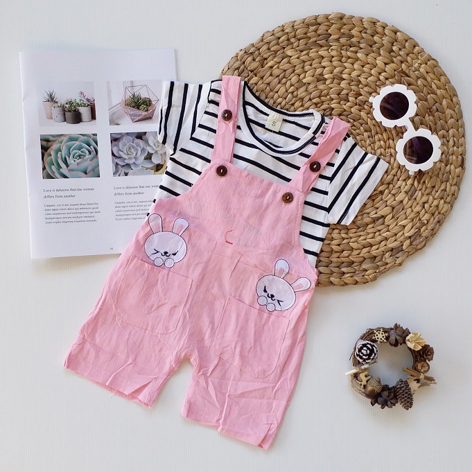 LittleAaron ANSOP TWINSIE BUNNY 24 EBV Baju Anak Laki Laki Perempuan Import Model Jumpsuit Overal