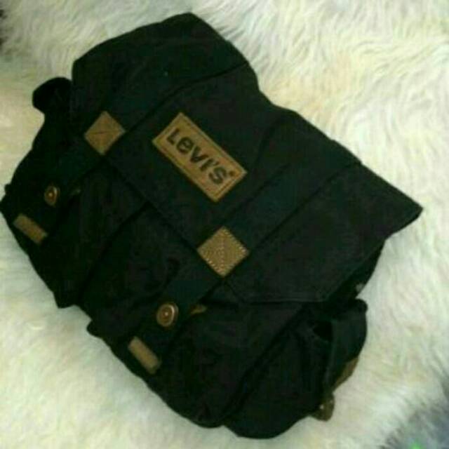 tas selempang pundak bahu kanvas pria levis 086