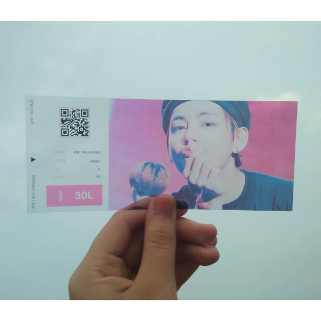 BTS V Taehyung Transparent Airplane Ticket