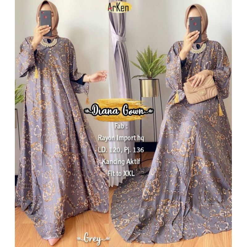 Diana Gown ori Arken (gamis batik jumbo)