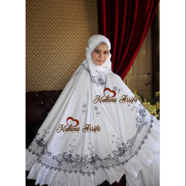 Mukena bordir rempel  mukena mewah elegan mukena mahar mukena cantik mukena padang mukena bukittingg