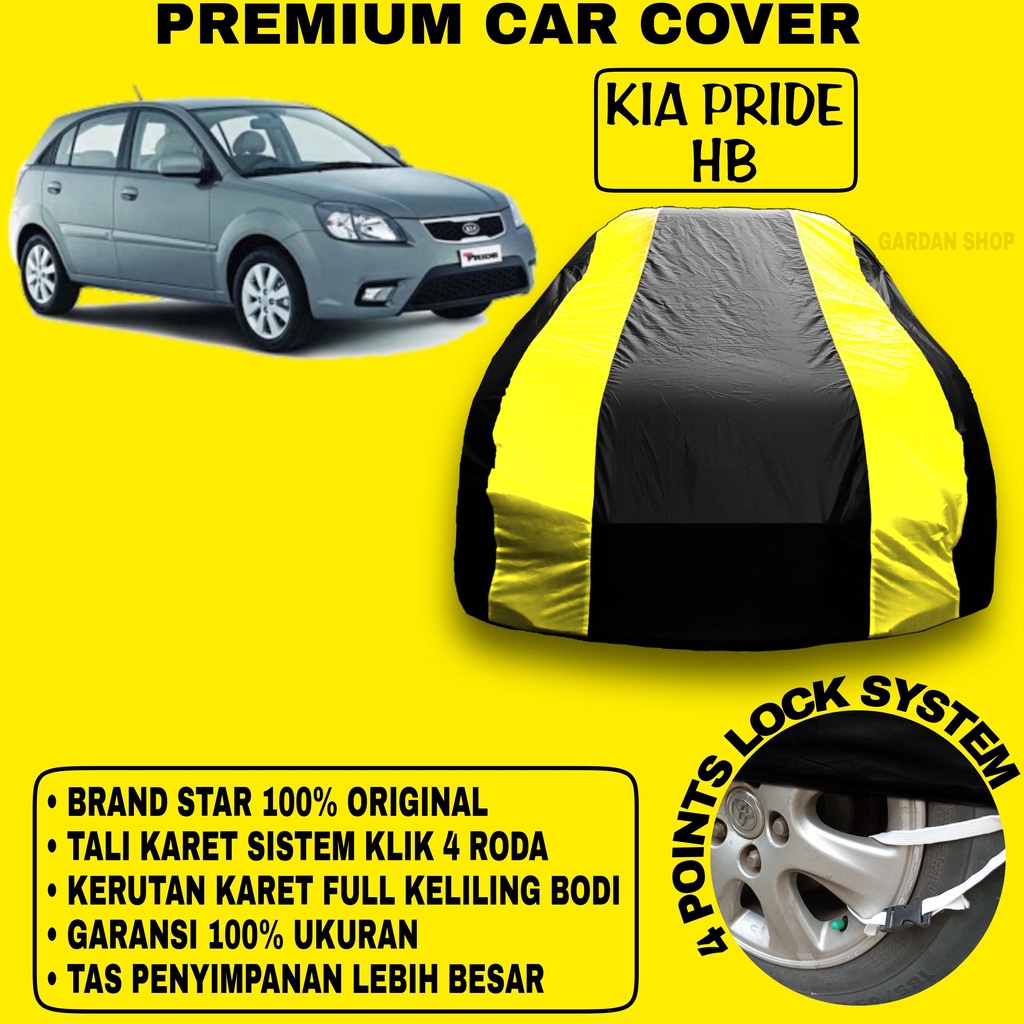 Body Cover KIA PRIDE HB Sarung Strip KUNING Penutup Pelindung Bodi Mobil Kia Pride Hb PREMIUM