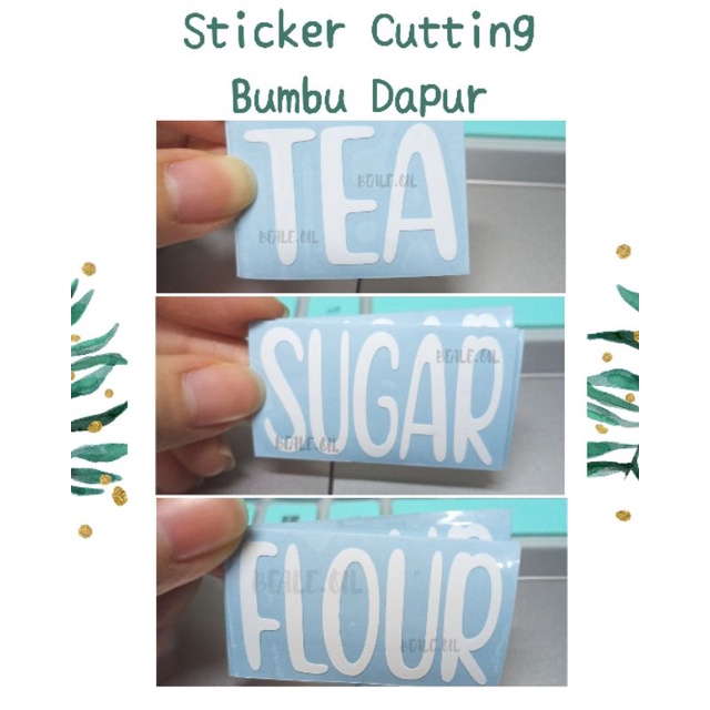 Stiker Cutting Bumbu Dapur Minimalis Aestetik Sugar Coffee Sticker Botol Bumbu Dapur Garam Merica