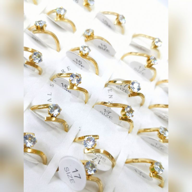 Cincin Titanium Permata Diamond isi 36 pcs Permata 6MM