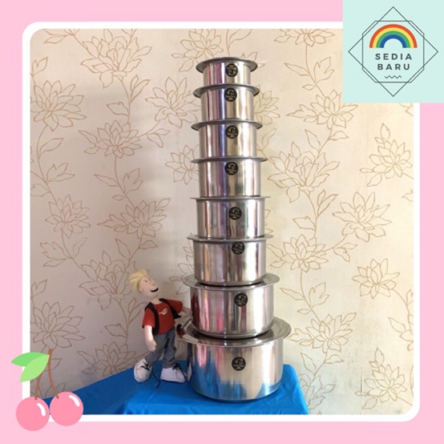 Panci stainless steel india set 8 pcs