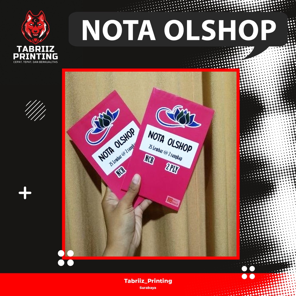 

[TABRIIZ PRINTING] Nota Olshop No Custom A6 2ply/Nota No Custom Surabaya