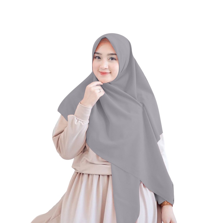 Jilbab Diamond Syari 130x130 Kerudung Segi Empat Hijab Jumbo Grade A Premium-SILVER
