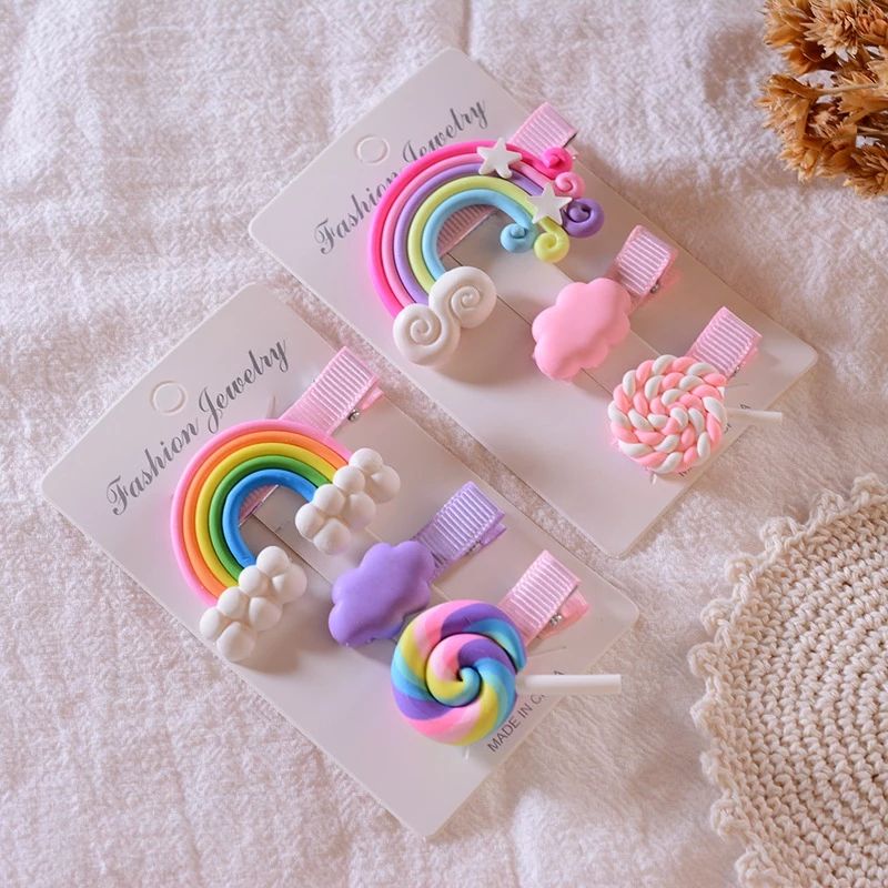 Jepit Rambut Anak Set 3 Pc Pelangi / Jepit Rambut Korea Cute