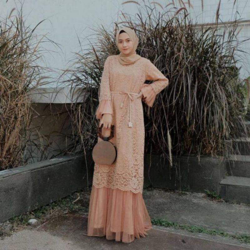 Humaira dress gamis tile dress brokat