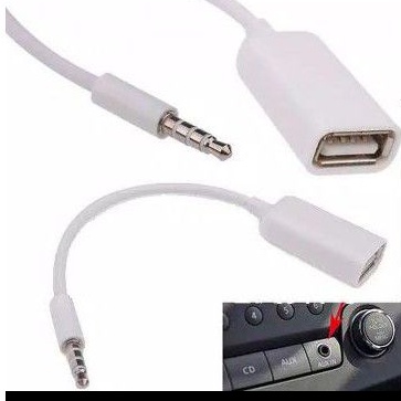 SAMBUNGAN KABEL AUDIO OTG JAK 3,5MM MALE AUX TO USB CABLE CONNECTOR NEW