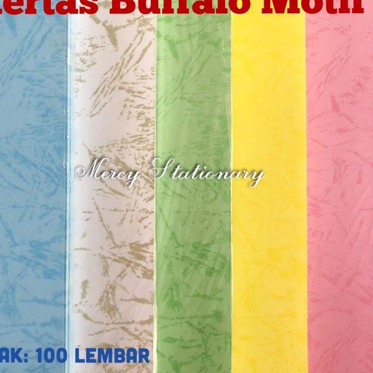 

☆ 100 Lembar - Kertas Cover Buffalo Polos 150 Gr A4 F4 Folio Bufalo Motif Hitam Bufallo Putih Biru B