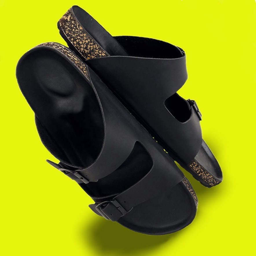 Sandal Pria CASUAL Gesper2 Full Black Casual Gaya Trendy