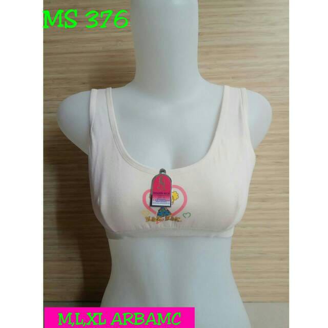 12 Pcs Miniset Anak Kait Belakang Golden Nick 376 Perempuan Busa Tipis | 2005 Mini Set Remaja Perempuan Kancing | Open Bra ABG Goldennick GN MS MS376 Grosir Lusinan