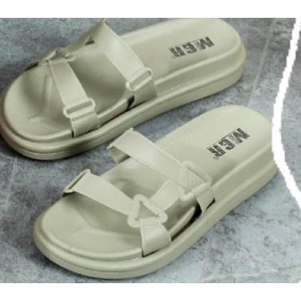 Sandal Slop Jelly Semi Gunung Wanita Tali Sambung Keren Import Cantik MGR Mokaya Morego Balance (853)/ Size 36-40