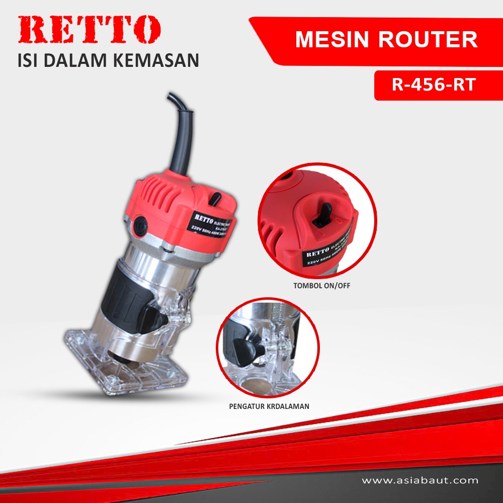 RETTO Mesin Profil Kayu -Router Trimmer List Kayu Paking Aman