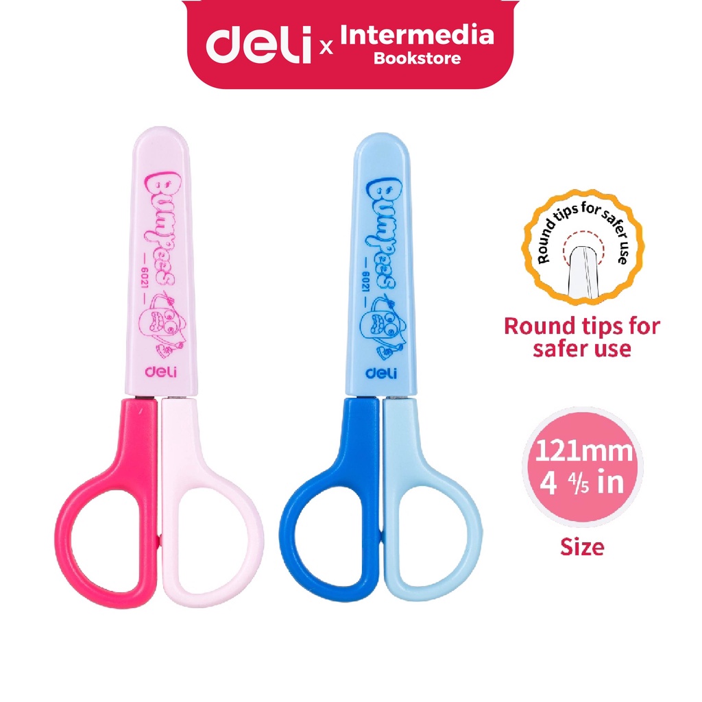 

Deli E6021 Gunting Sekolah ujung tumpul aman digunakan