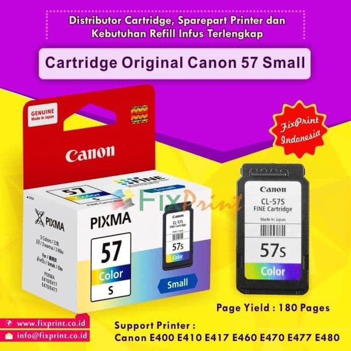 Cartridge Tinta CL57S Printer Canon E400 E410 E417 E460 E470 E477 E480