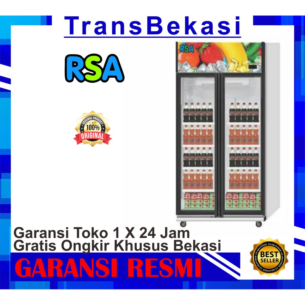 RSA SHOWCASE COOLER 2 PINTU/ JADE khusus bekasi free ongkir