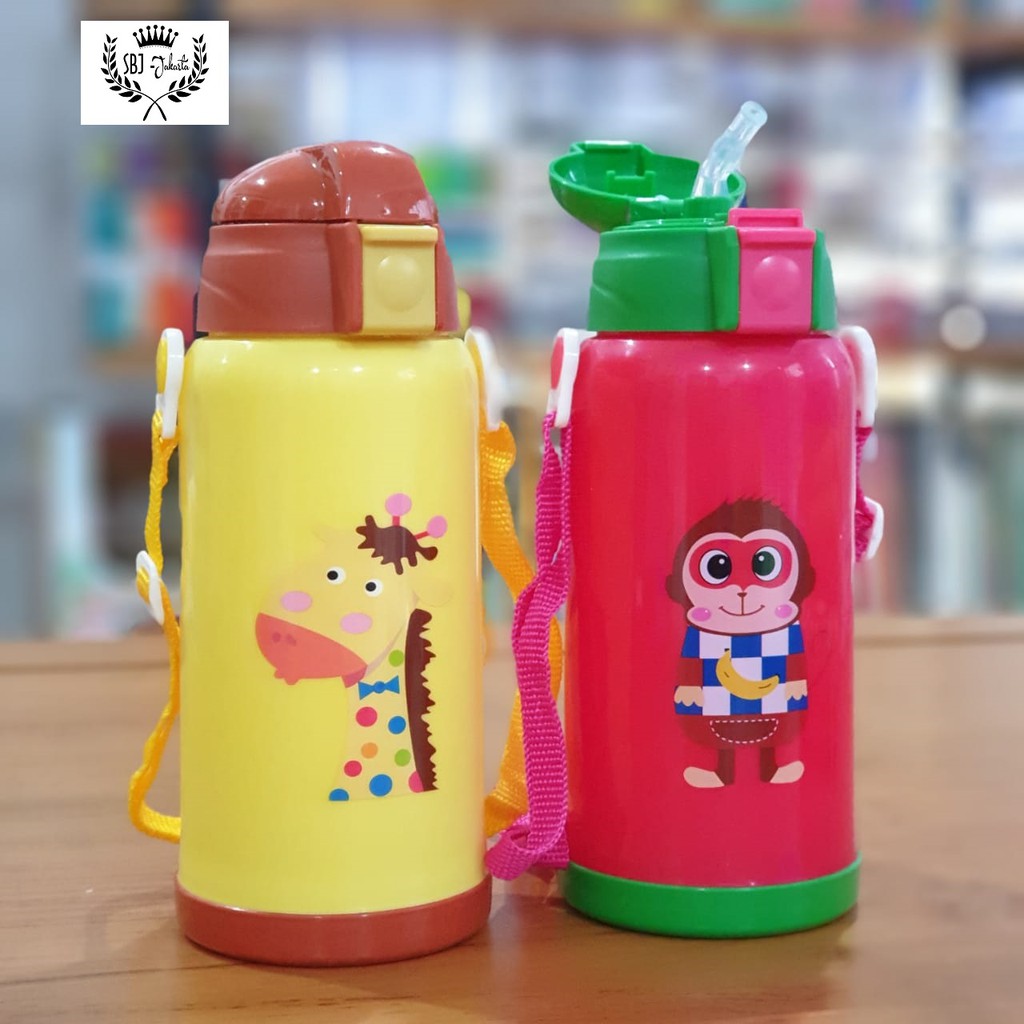 Animal Series III Botol air minum PLASTIK anak BPA Free 500 ml dengan Tali Selempang