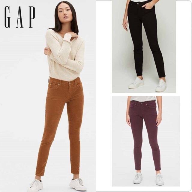 CELANA CORDUROY Gap Mid Rise True Skinny Pants