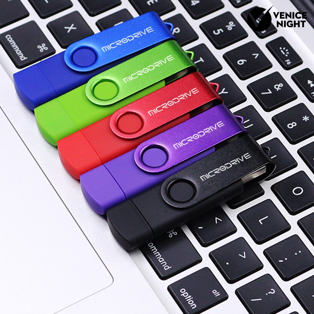 (SF) Flashdisk Usb 2.0 2 in 1 Kapasitas 16GB 32GB Bahan Logam