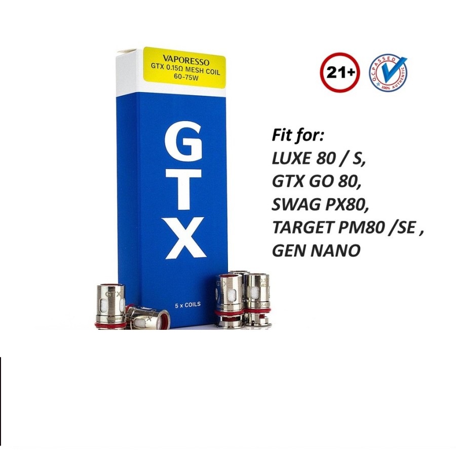COIL GTX 0.15 SWAG PX80 TARGET PM80 100% AUTHENTIC BY VAPORESSO