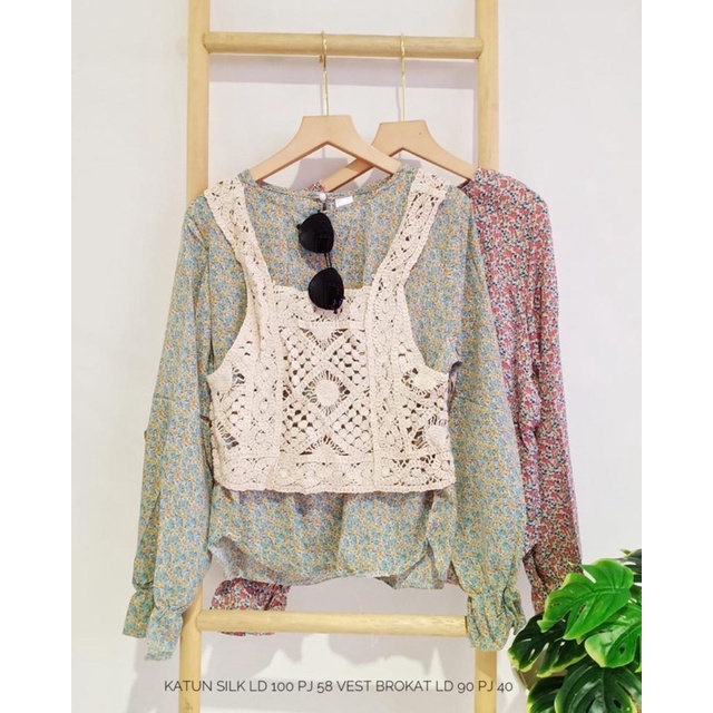 blouse import silk vest
