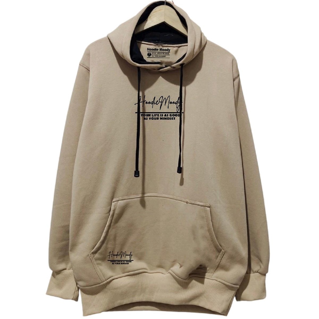 hoodie moody sweater hoodie pria distro warna hitam botol cream putih ukuran m l xl xxl   cowok teba