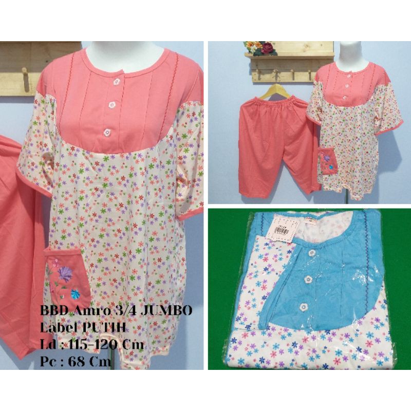 BABYDOLL AMRO 3/4 JUMBO XXL LABEL PUTIH