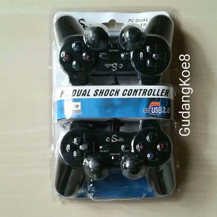 Gamepad Joystik Stick PC Usb K-one Double Hitam Dual shock