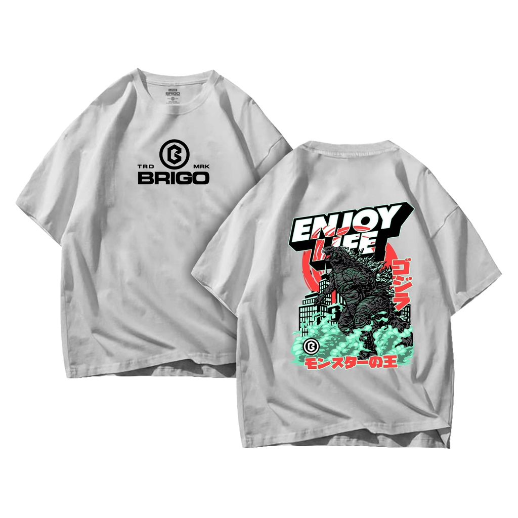 Kaos Oversize Print DTF ENJOY LIFE II BRIGO Kaos Oversize ENJOY LIFE II Kaos Jumbo Size Pria &amp; Wanita