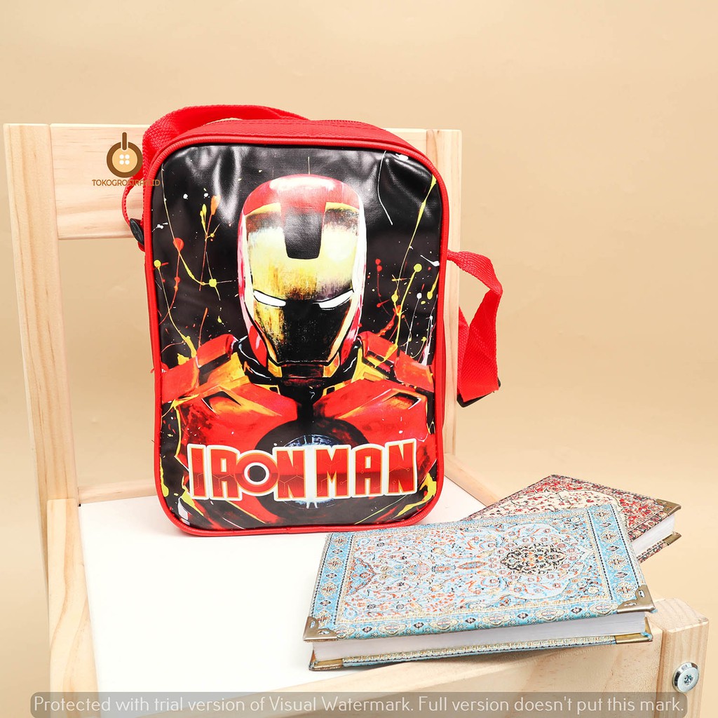 TOKOGROSIRAN.ID - TAS SELEMPANG ANAK MUAT BUKU IQRO BATMAN CAPTAIN CARS SPIDERMAN IRONMAN TAS ANAK