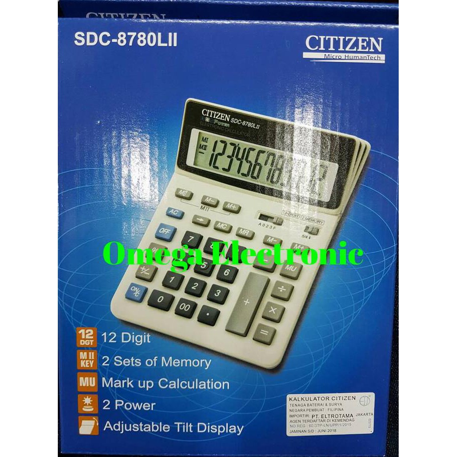 

ORIGINAL CITIZEN CALCULATOR SDC-8780LII - KALKULATOR SDC 8780 LII MEJA - CUCI GUDANG LHOOO