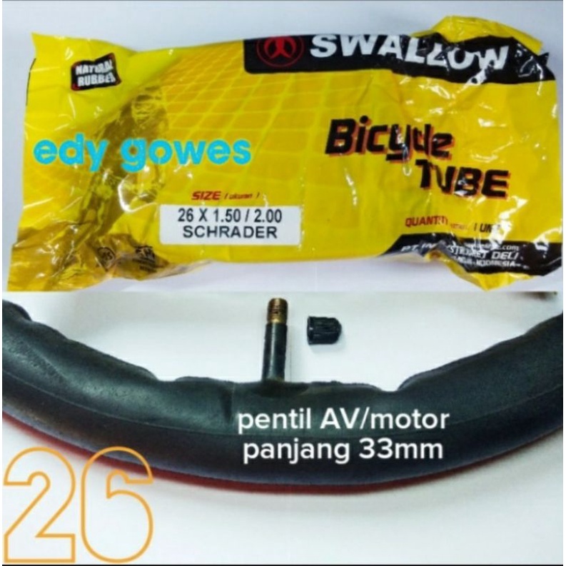 ban dalam swallow 26x1.50 sampai dengan 26x2.00  ban dalam swallow 26x1.50/2.00